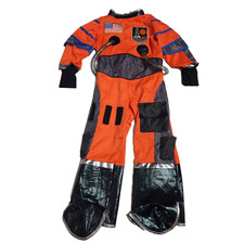 Astronaut Space Suit Halloween Costume Child Sz 3 4 Orange Black Silver Patches