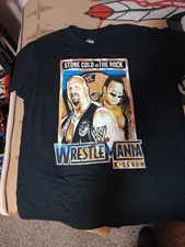 WWE Wrestlemania T-shirt Size Large Stone Cold Steve Austin The Rock