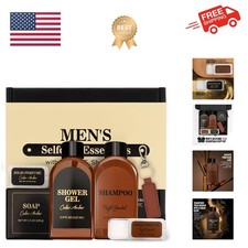 Self Care Gift Set for Men, Bath and Body Spa Gift Baskets for Men, Mens Ceda...