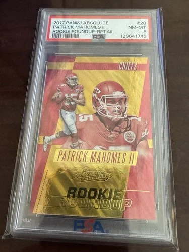 2018 Panini Absolute Patrick Mahomes Rookie Roundup-Retail #20 PSA 8  CHIEFS!
