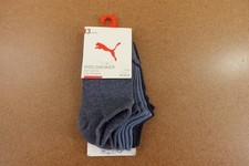 PUMA Kids Shoe Size 7-9.5 Blue Soft Cotton No Show Socks 3 Pairs NWT