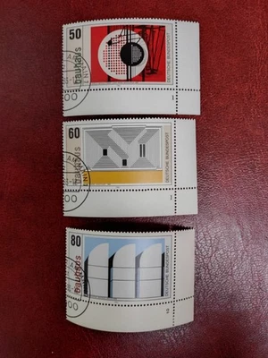 Briefmarken Bund BRD 1983, Michel 1164-1166 Bogeneckrand, Bauhaus, gestempelt - Bild 1 von 2