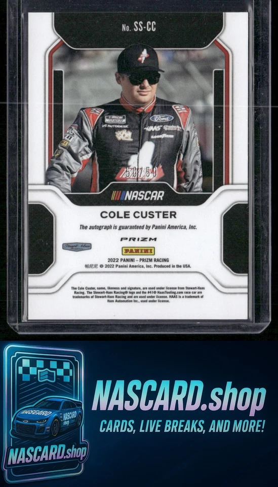 2022 Panini Prizm Cole Custer Spotlight Signatures Checkered Flag Prizm #/50 - Image 2 of 2