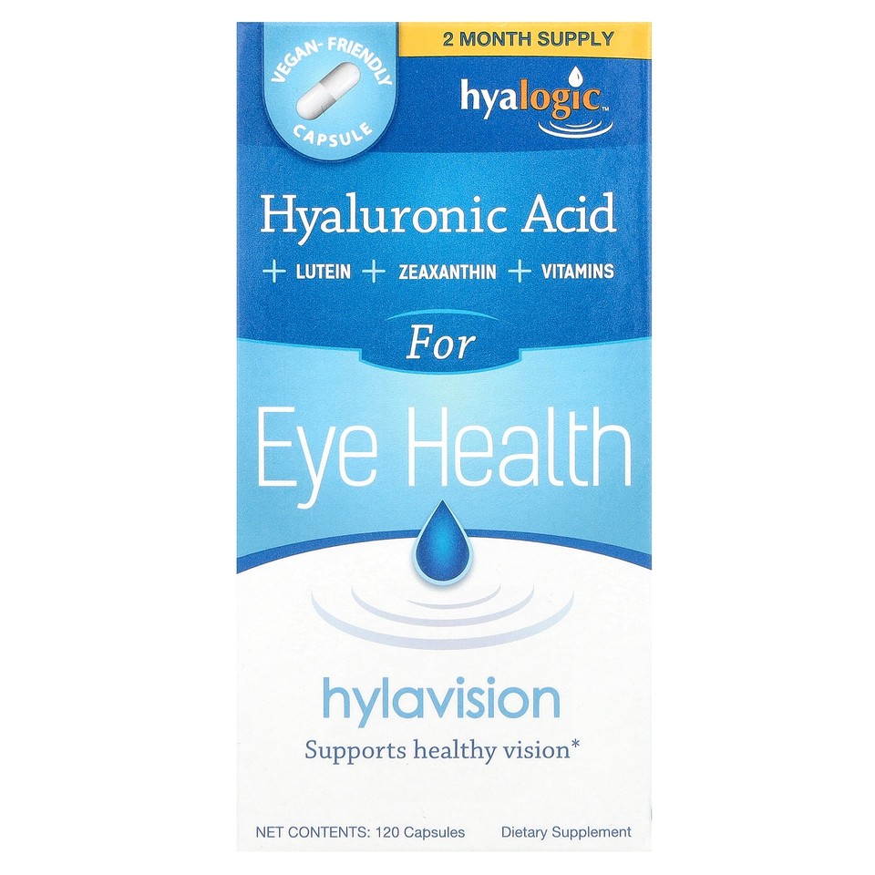 Hyalogic LLC Hylavision Hyaluronic Acid 120 Capsules Gluten-Free, No Artificial
