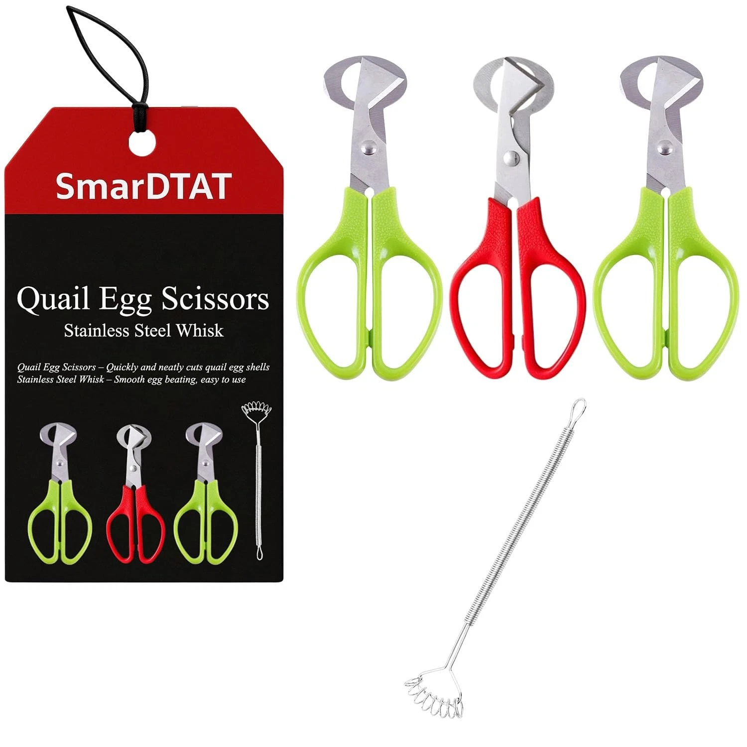 Quail Egg Scissors, Yolk Separator, Stainless Steel Whisk (3 3 PCS, Green
Opens in a new window or t