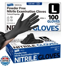 Supmedic Disposable Nitrile Gloves, Chemical Resistant, Powder-Free, Latex-Fr