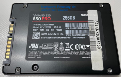 Samsung SSD 850 PRO 256GB 2,5'' SATA 6G 512MB V-NAND MLC MZ-7KE256 MZ7KN256HMJP