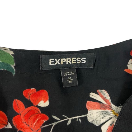 Blusa Express Top Mujer Talla Mediana Floral Negra Trabajo Oficina Transparente Profesional - Imagen 10 de 13