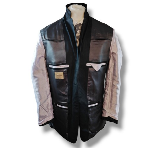 M&S Collezione Herren Blazer Sakko Größe 42 M Schwarz Seide Leinen 2 Knöpfe - Bild 14 von 17