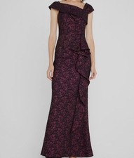 960 Rickie Freeman by Teri Jon Women's Black Asymmetrical Gown Dress Size 6
