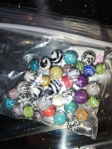 38 Vintage Jewelry Crafting Beads Zebra Stripe & Multicolor For A Necklace
