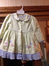 2pcs Toddler B. T. Kids 24 Mos Spring Easter Jacket + Dress Outfit Green Flowers