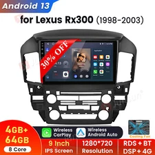 8Core 4+64GB Android 13 Carplay Stereo Radio GPS WIFI For Lexus RX300 1998-2003