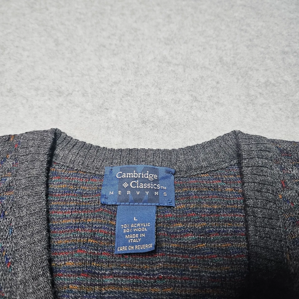 Cambridge Classics Mervyns Hombres Grande Mezcla de Lana Suéter Chaleco Multicolor ITALIA Foto 2 de 4