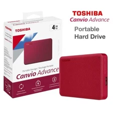 Toshiba Canvio Advance 4 TB 2.5" HDTCA40XR3CA External Hard Drive USB 3.2 Red