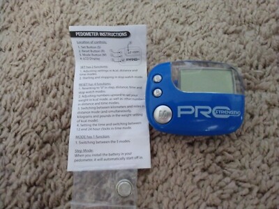 Pro Strength Fitness Pedometer For Health, Cardio, Tracking Steps, Record Timing