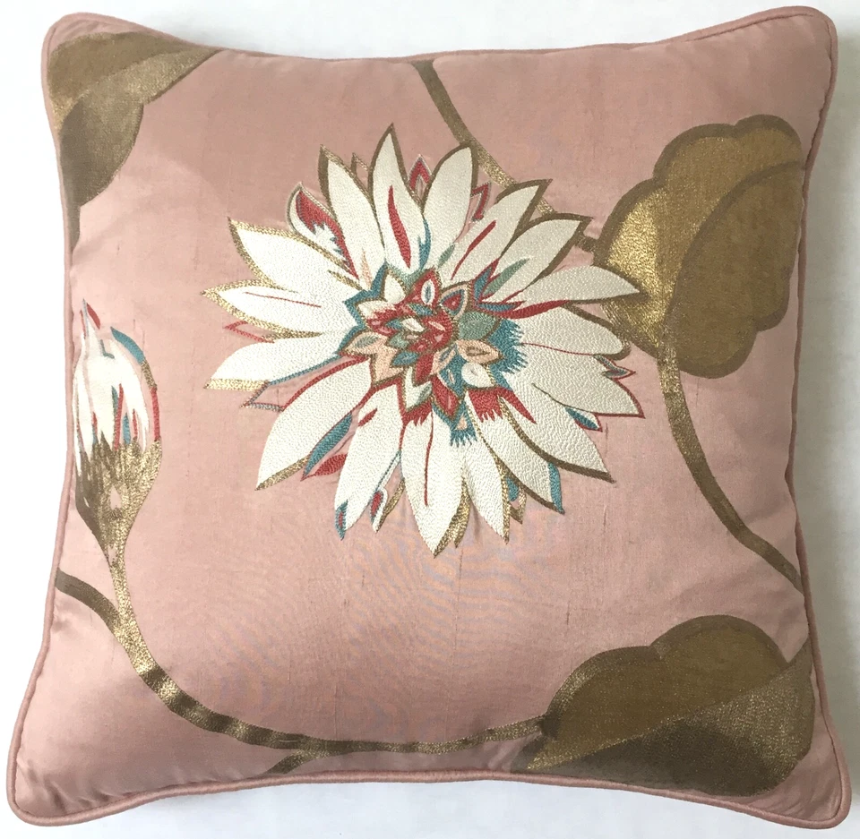 Anke Drechsel Kissen Haute Couture Sure Rosa Naturseide Handbestickt - Bild 3 von 4