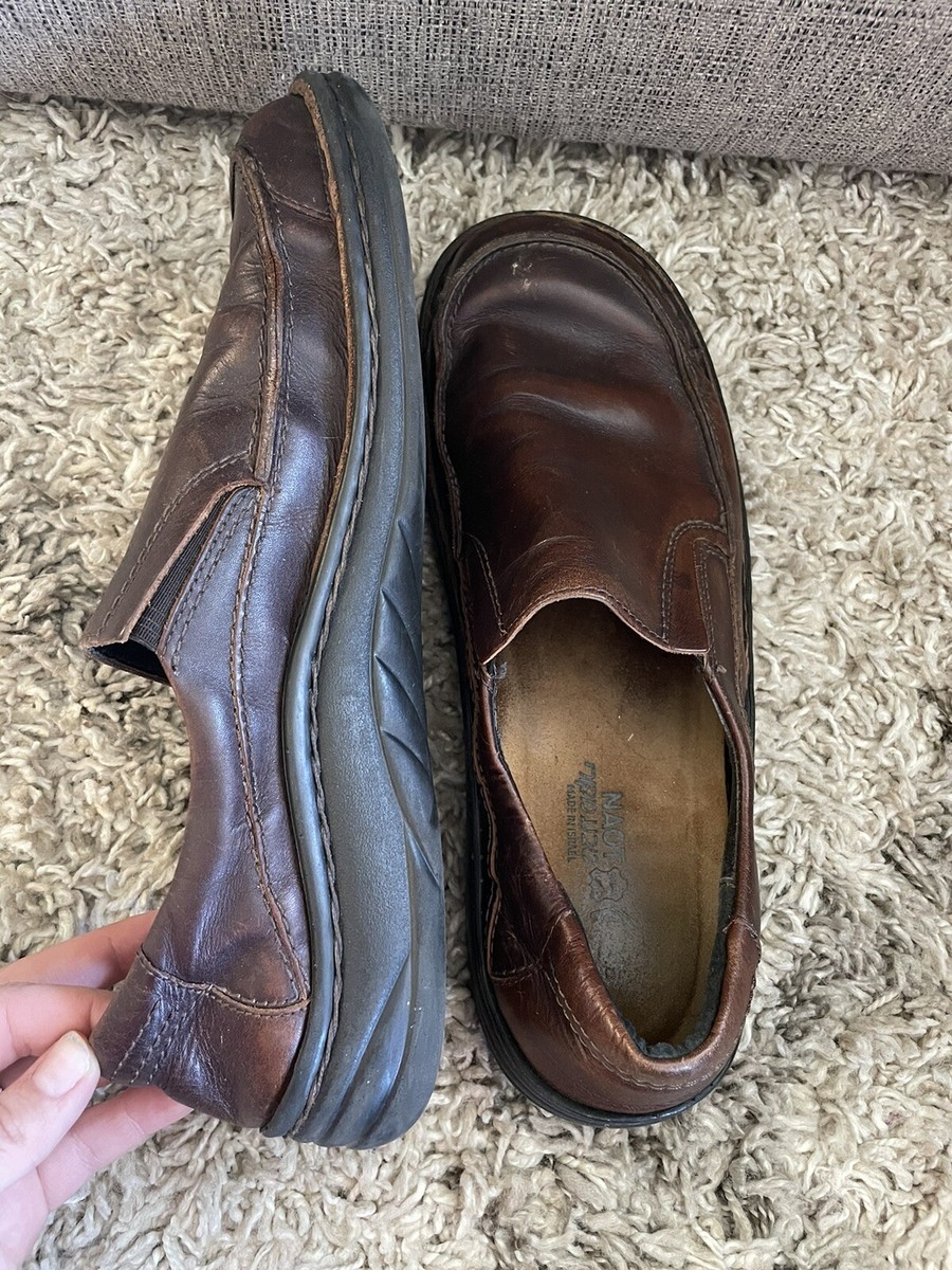 NAOT Brown Leather Moc Slip-On Loafers Shoes Eur 45 Men display picture 3