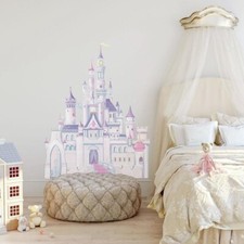 Disney Princess Castle Giant 42" T Removable Wall Decals w Glitter Room Stickers