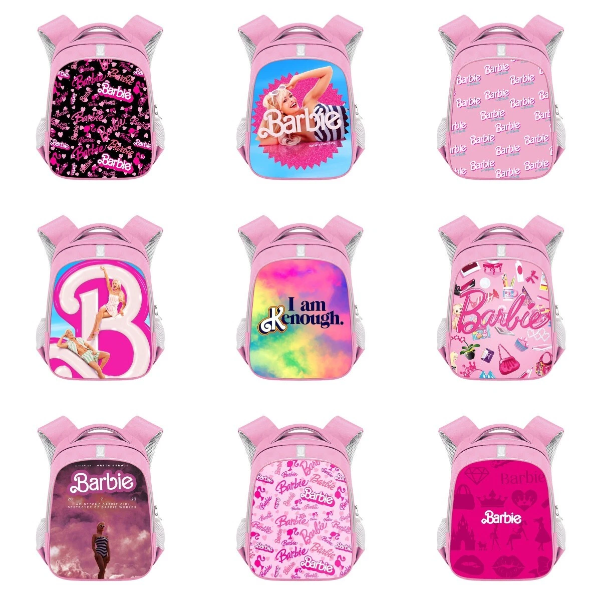 Girl Pink Barbie Backpack Large Capacity Schoolbag Primary Student