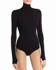 Commando L120428 Ballet Mockneck Long Sleeve Thong Bodysuit Women's One Size