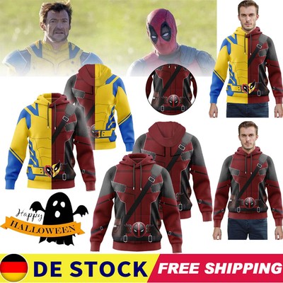 DHL Cosplay Deadpool 3 Wolverine 3D Hoodies Superhero X-Men Jacke Mäntel Kostüme
