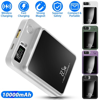 10000mAh Power Bank Magnetic Battery Pack Wireless Charger