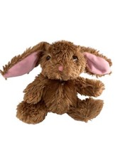 Dan Dee Collectors Choice Brown Plush Bunny With Pink Ears  Bow Easter Basket