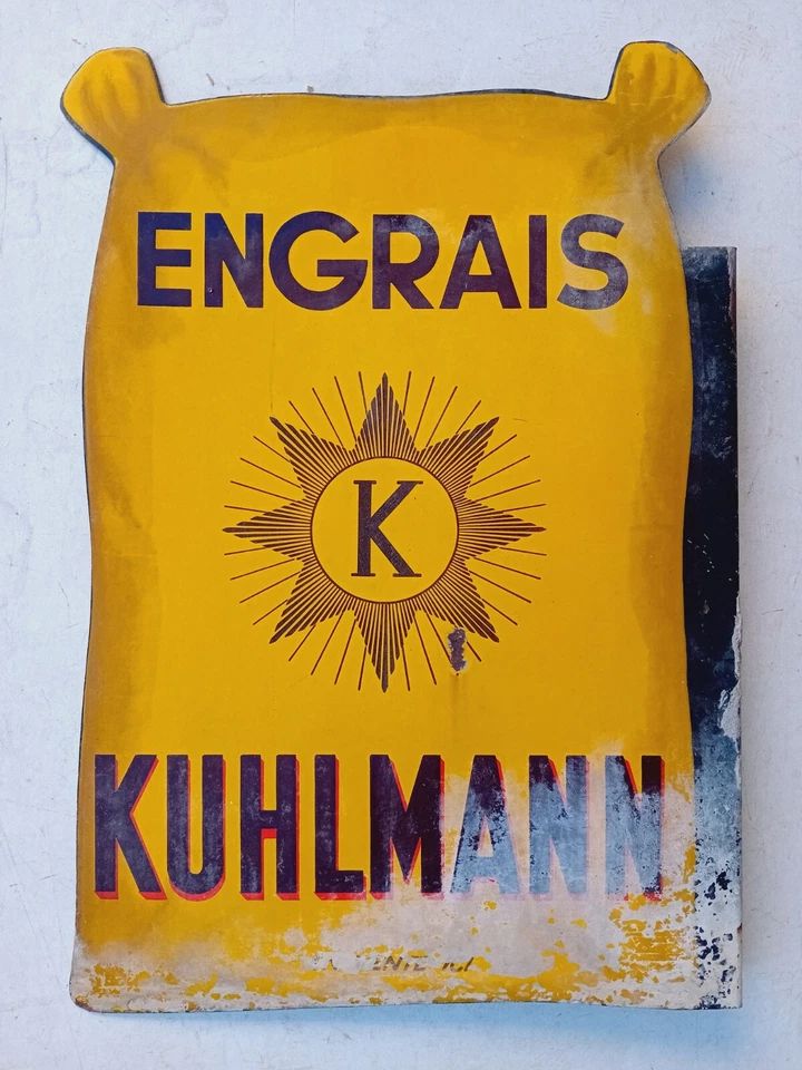 Ancienne plaque émaillée publicitaire Engrais KUHLMANN agricole chimique azoté - Photo 2/4