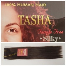 Silky Straight 18" 100 Human Hair Weave extensions Tangle Free Tasha 2 D.Brown