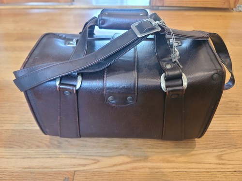 Vintage Olympus Brown Leather Hard Case Camera Bag Japan - Picture 5 of 9