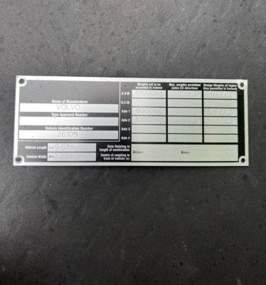Dublin Bus Atha Cliath Volvo Olympian 95-D-240 Bus Chassis Body Plate Badge