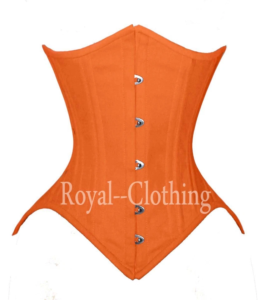 26 Double Steel Boned Tight Lacing Underbust Cotton Corset Hot costume 8033C - Image 3 of 4