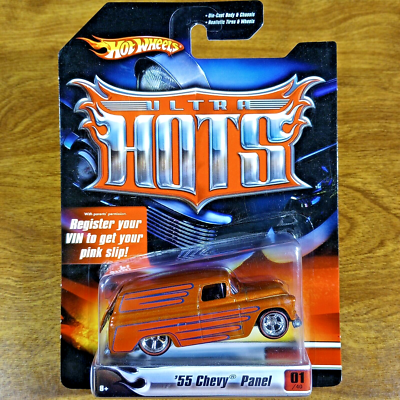 Hot Wheels Ultra Hots '55 Chevy Panel Metalflake Orange Real
