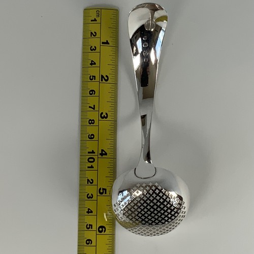 Antique Sugar Sifter Spoon Sterling Silver Hallmarks Ladle Castor 1800’s - Picture 7 of 22