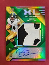 Benny Snell Jr 2019 Panini XR Green 2 Color XL Swatch Auto 4/5 Steelers