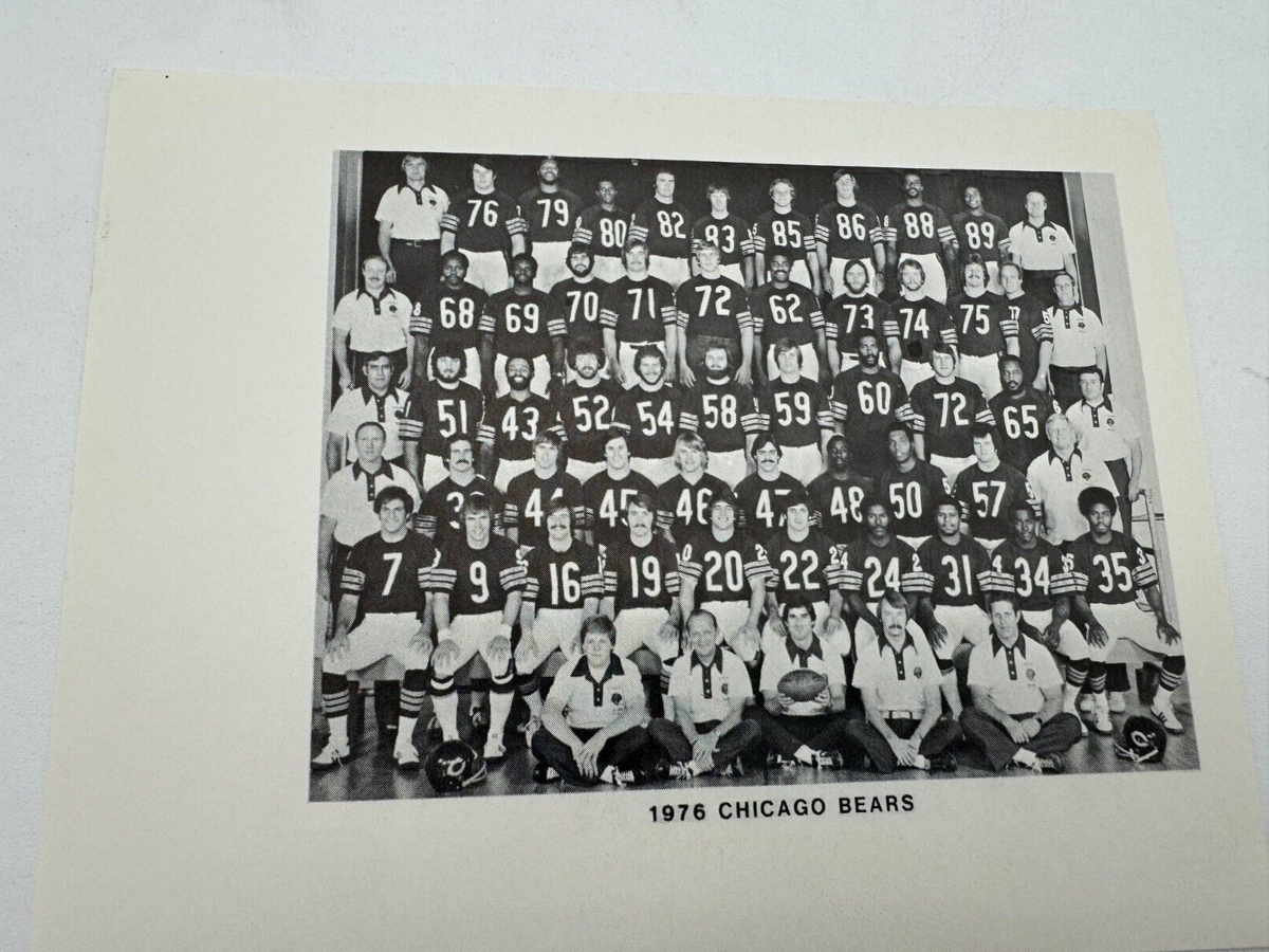 1976 Chicago Bears Fan Club Football Team Photo with Walter Payton