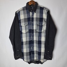 Vintage Wrangler Flannel Shirt Mens 16.5 35 X-Long Tails Regular Fit Button Down