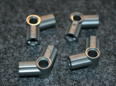 (4) #5 Dark Silver Axle Connector Bricks ~ Technic ~ Lego ~ NEW