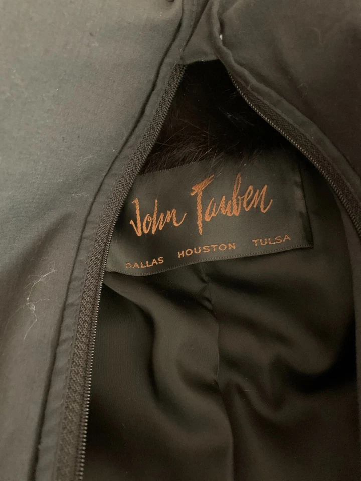 Abrigo de visón negro de longitud completa con sombrero a juego John Tauben pieles femeninas usado una vez Foto 4 de 4