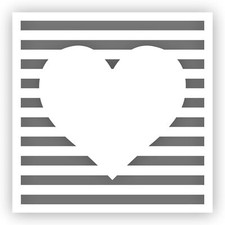 Heart 3 Stencil - Choose a Size - Laser-Cut Reusable Plastic
