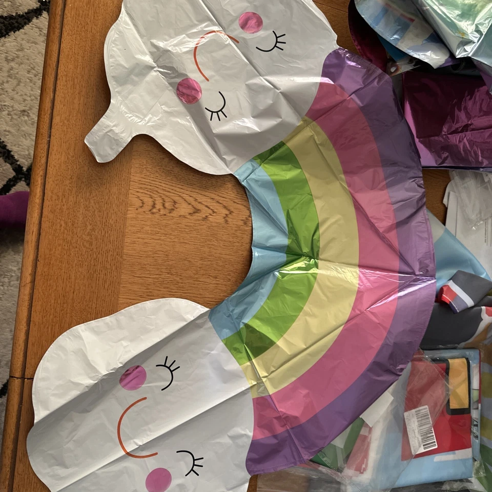 Lote de 5 globos de fiesta de unicornio grandes de aluminio para fiesta de cumpleaños Foto 4 de 4