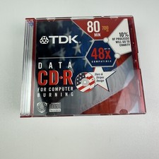 TDK Data CD-R Slim Case 7 Burnable CD 700mb 40X Write Speed Unused Open Box