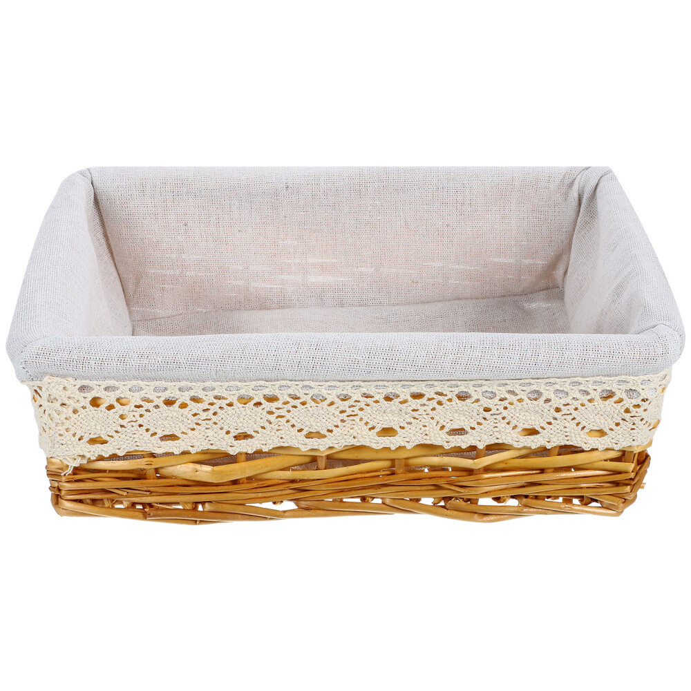 Wicker Storage Basket with Removable Washable Liner Willow Woven Containers