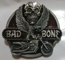 BAD TO THE BONE BIKER MOTORCYCLE BELT BUCKLE DESIGNS  QUALITY AMAZING STYLES US