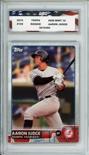 2015 Topps Aaron Judge Rookie #159 AGC 10 Gem Mint Pro Debut New York Yankees