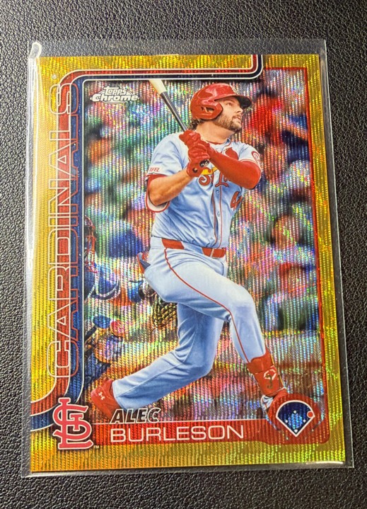 2025 Topps Chrome - Alec Burleson #281 Gold Wave Refractor /50