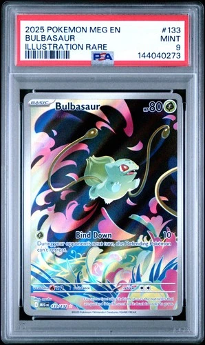 2025 POKEMON MEG EN-MEGA EVOLUTION ILLUSTRATION RARE #133 BULBASAUR PSA 9