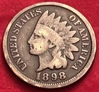 1898 Indian Head Cent Penny VG Details Brown BN108