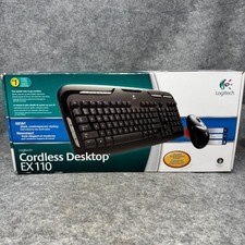 Logitech EX110 Cordless Desktop Wireless Keyboard Optic Mouse Open Box